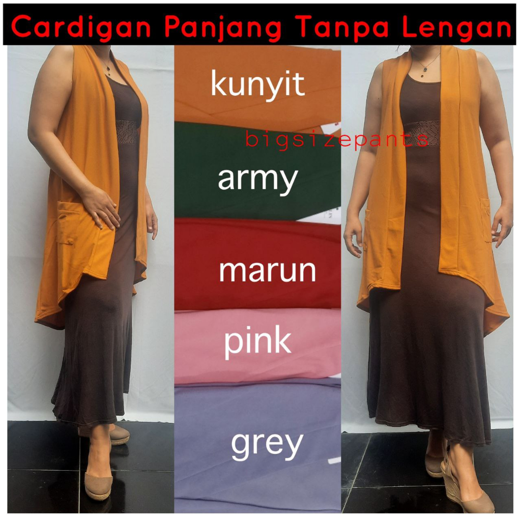 CARDIGAN TANPA LENGAN MURAH / LUARAN GAMIS MUSLIMAH JUMBO BIG SIZE