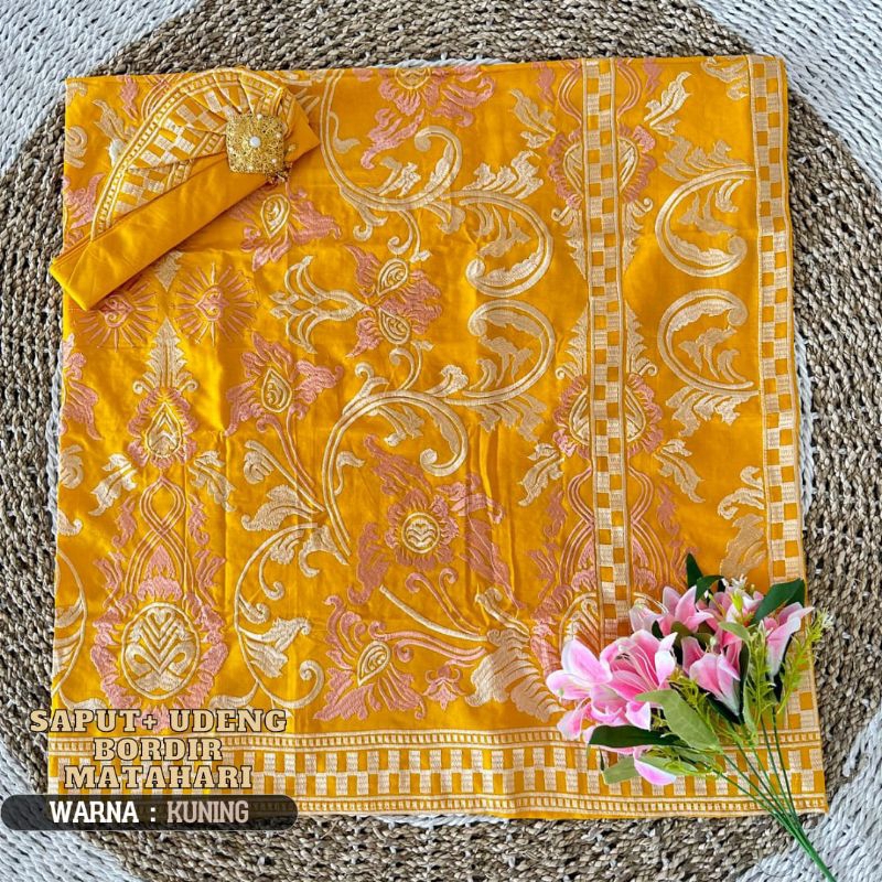 Set songket bali udeng dan Saput bordir premium