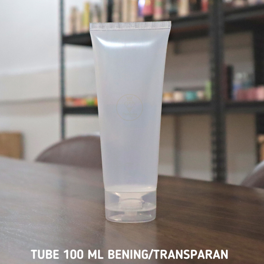 BN - Tube 100ml Transparan Fliptop / Blank Tube 100ml Bening Fliptop