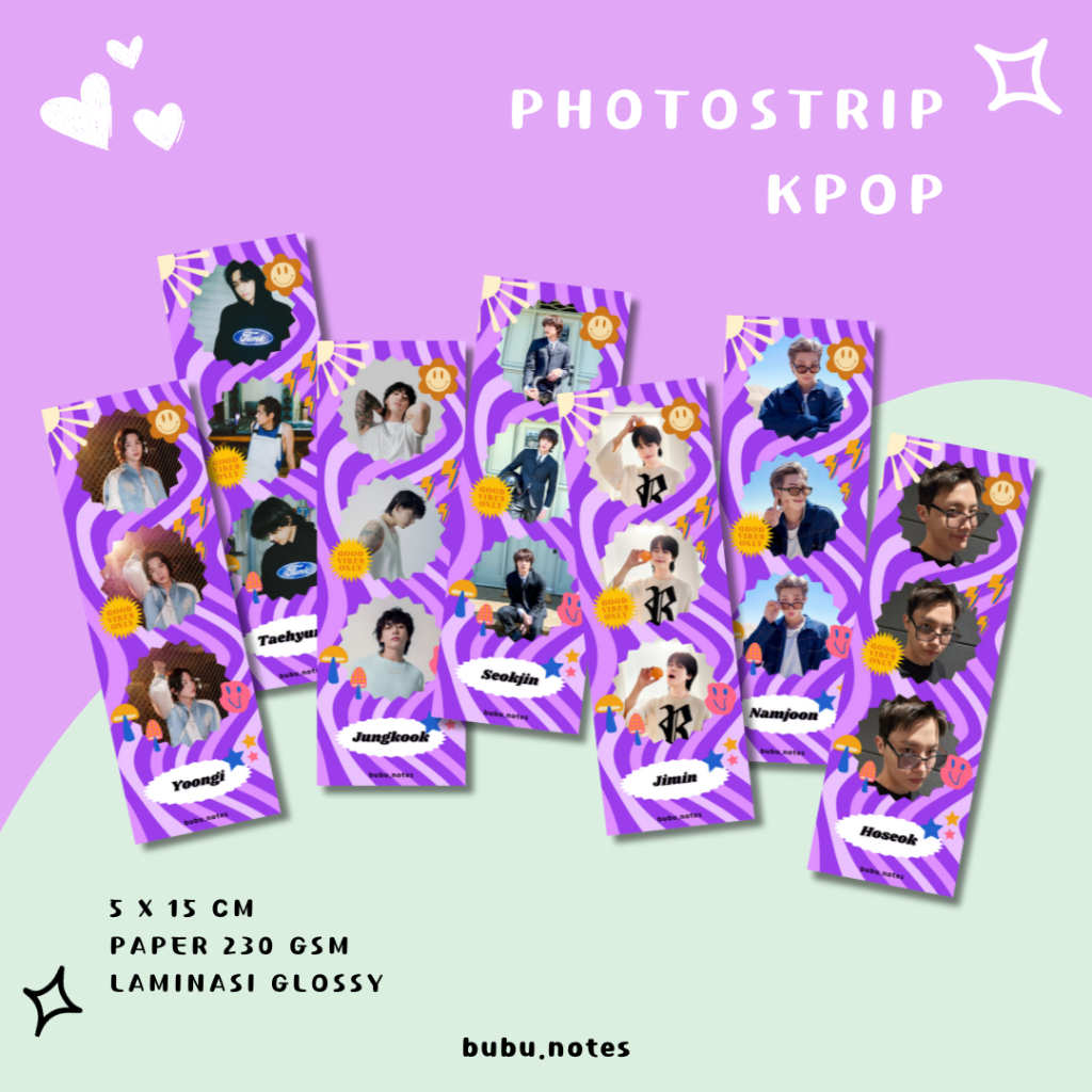 B-T-S Photostrip Kpop Photo Idol Bang tan Merchandise Photobox Photobooth Fankit