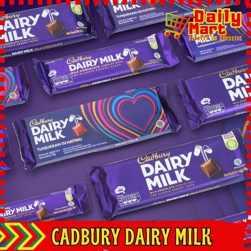 

CADBURY DAIRY MILK CHOCOLATE MILKY COKLAT / HAZELNUT / FRUIT & NUT / CASHEW NUT / BLACK FOREST KEMASAN 30 GRAM / 62 GRAM / 90 GRAM HARGA HEMAT TERMURAH