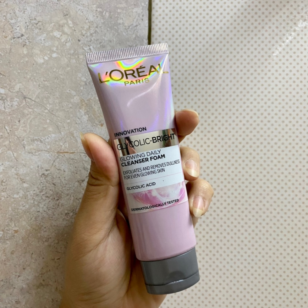 L'Oreal Paris Glycolic Bright Daily Cleanser Foam - 50ml Skin Facial Wash Glyco Loreal ( sabun odol 