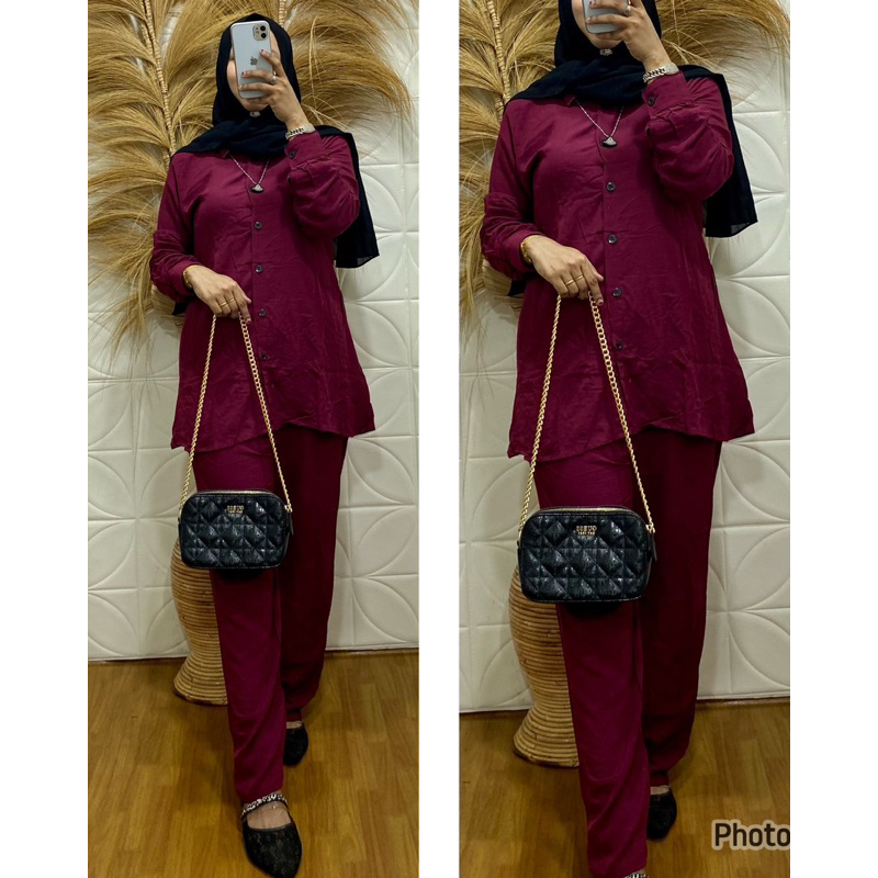 stelan bahan santung tebal