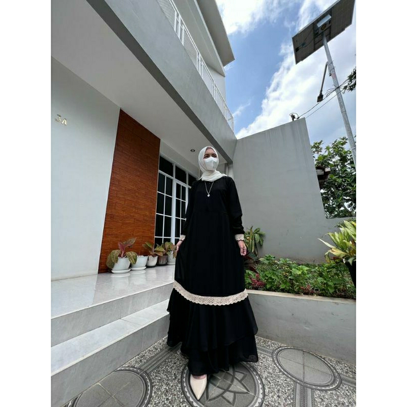 Gamis Ceruti Renda Bawah, gamis babydol