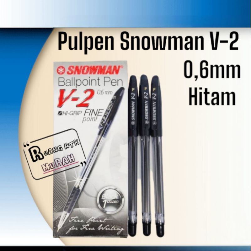 

Pulpen Snowman V2-Hitam/ Pulpen Hitam