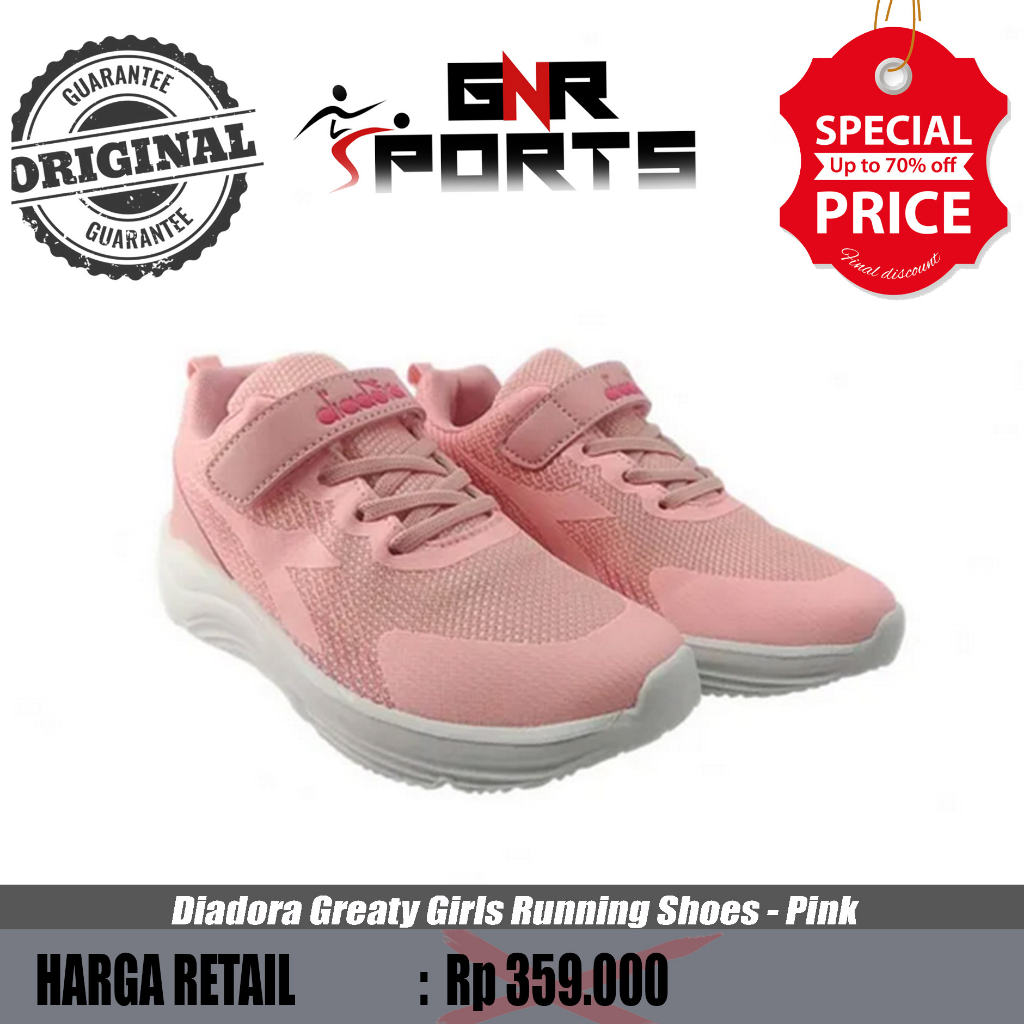Sepatu Anak Diadora Greaty Girls Running Shoes - Pink Original 100%