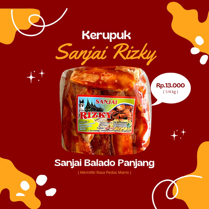 

Keripik Singkong Sanjai Balado Pedas Manis Rizky (250g)
