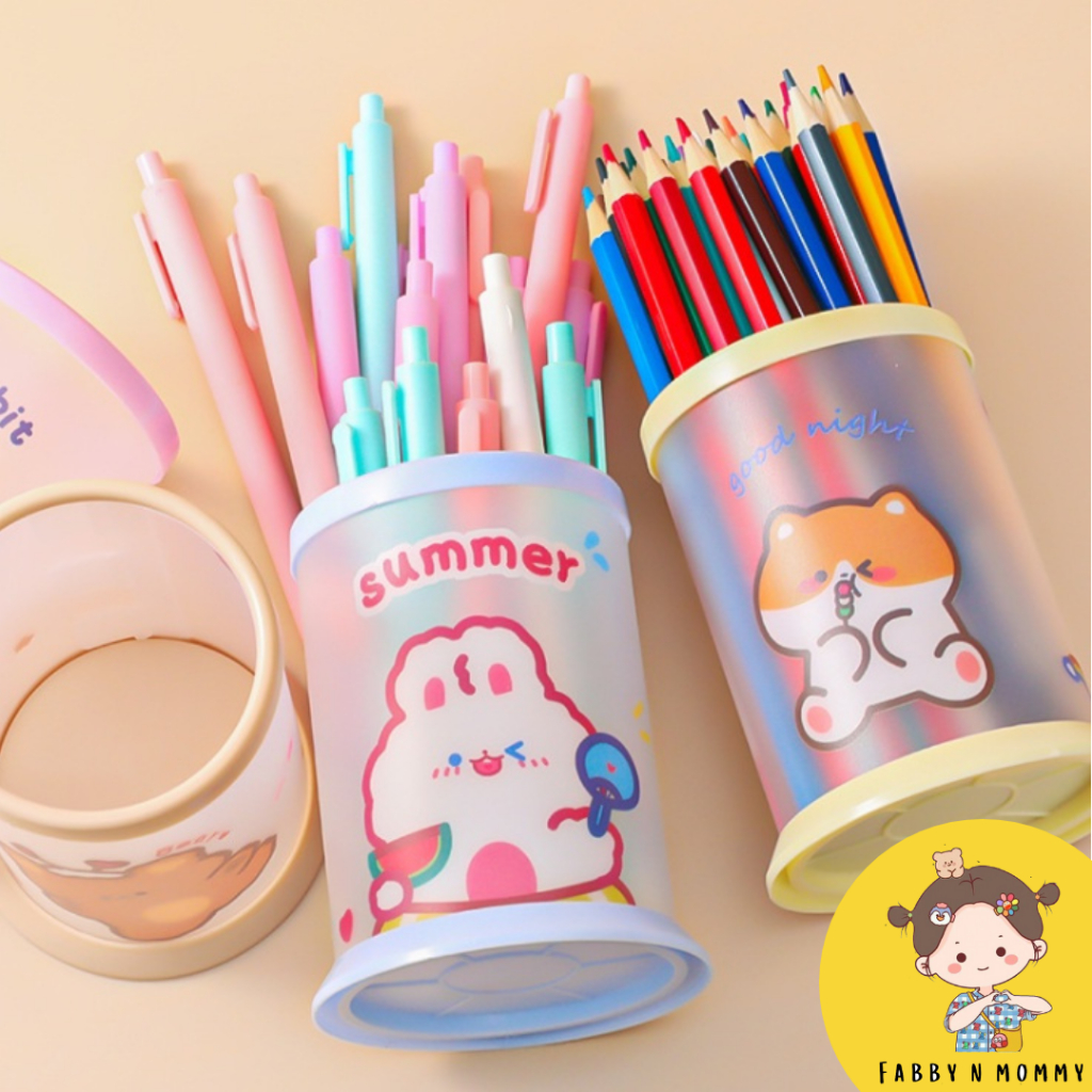 

[FABBYNMOMMY] - 1 Pcs Tempat Pensil Meja / Tempat Pensil Karakter Lucu Bulat
