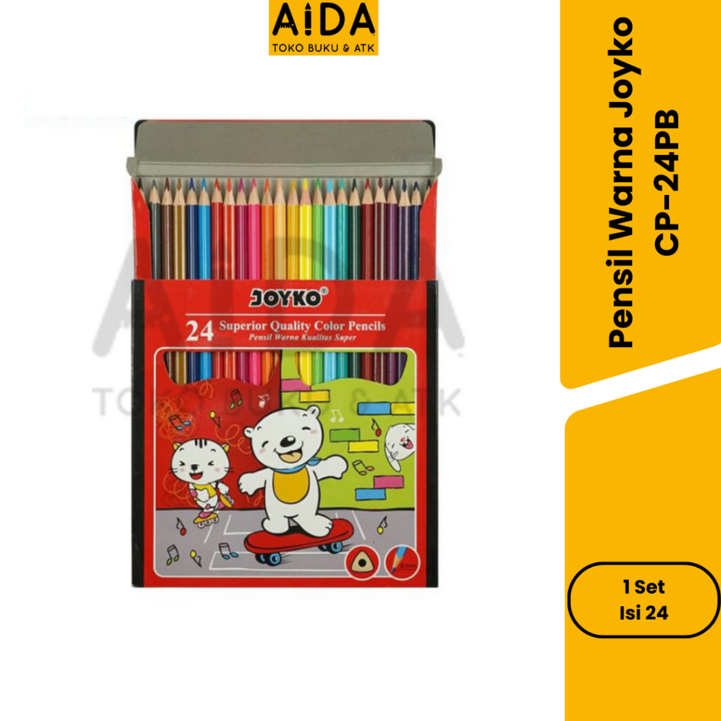 

Pensil Warna Joyko CP-24PB - Color Pencil - 24 Warna