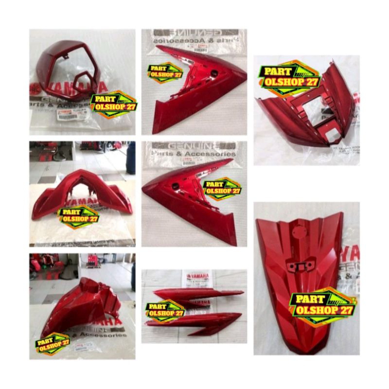 Paket Full Set Body Halus Mio Soul GT 125 Bluecore Merah Maroon Original Yamaha (9pcs)