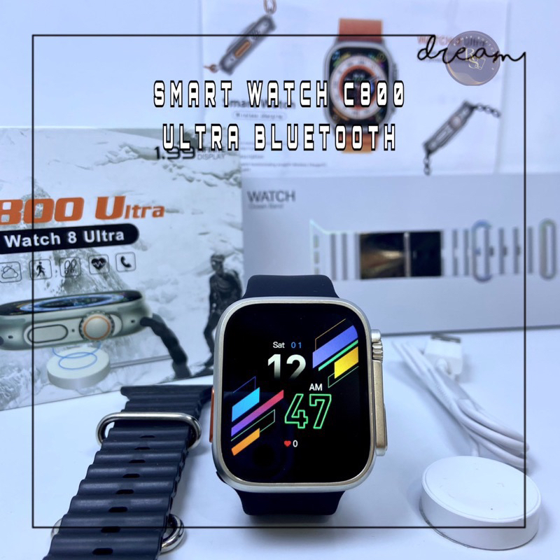Smart Watch C800 Ultra 1.99 inci 49mm Bluetooth Smartwatch Full Touch Screen Phone Call IP68 waterpr
