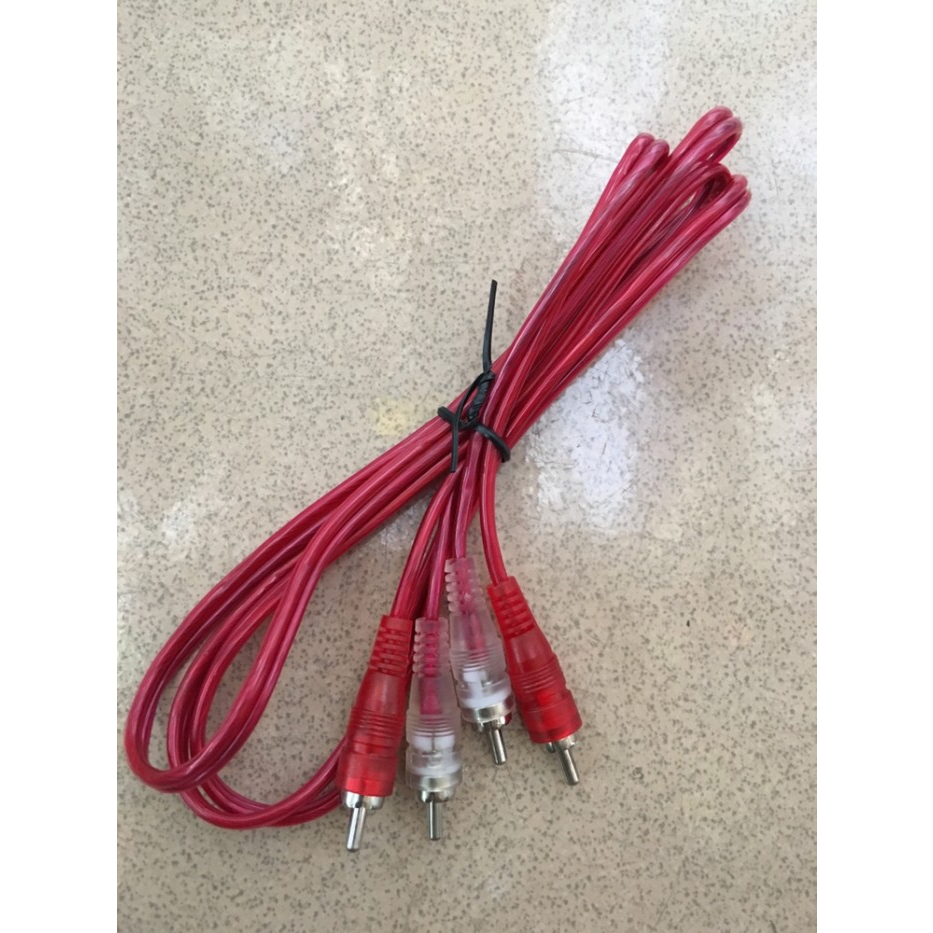 Kabel Jack RCA 2-2 Kabel Audio Kabel Speaker Merah Putih Transparan