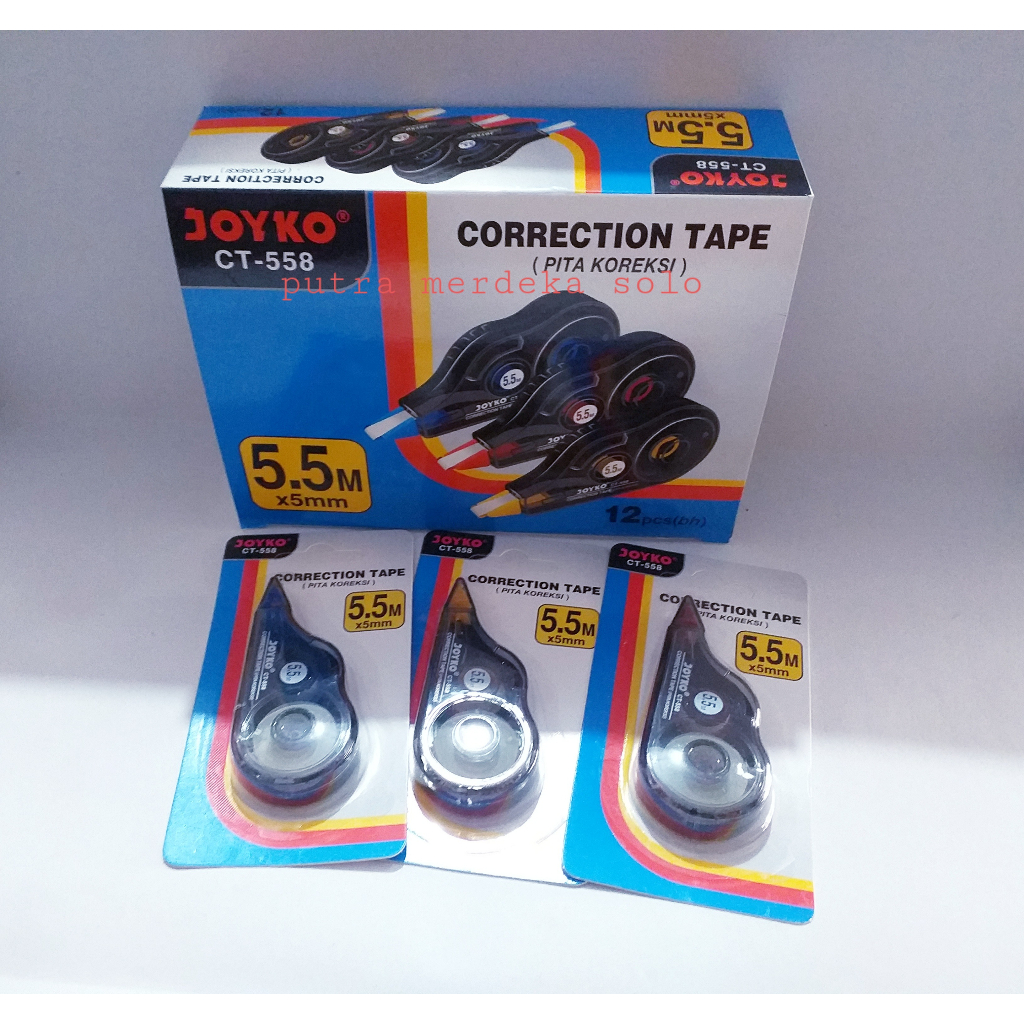 TIPEX KERTAS, TIPEX PITA, CORRECTION TAPE JOYKO
