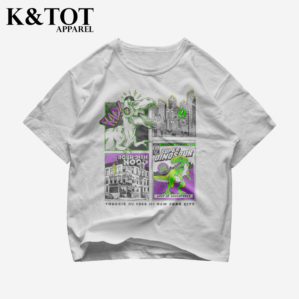 KNTOT - KAOS BAJU SUPER DINOSAUR NEIGHBORHOOD BAND | TSHIRT OVERSIZE VINTAGE PUTIH BOOTLEG - PRIA WA