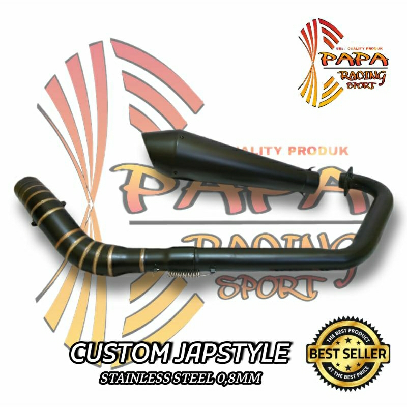 Knalpot Japstyle Black Doff Scorpio Byson Tiger Verza Megapro CB150R Xabre Vixion MT15 XSR155 R15 CB