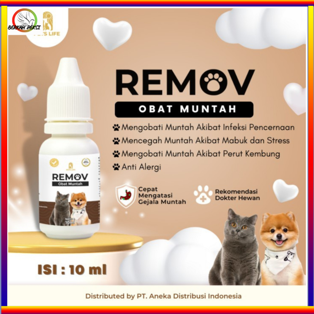 REMOV OBAT ANTI MUNTAH MENGOBATI MUNTAH KUCING ANJING