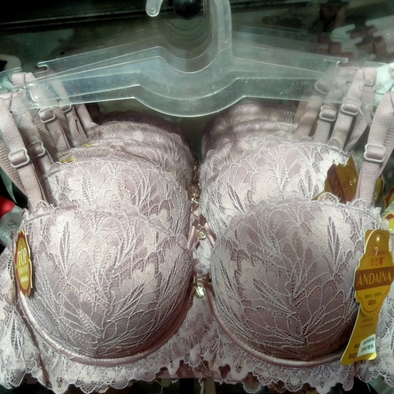 BH BRA BRUKAT RENDA ANDAINA MOTIF KAWAT KAIT 2 WARNA UNGU MUDA