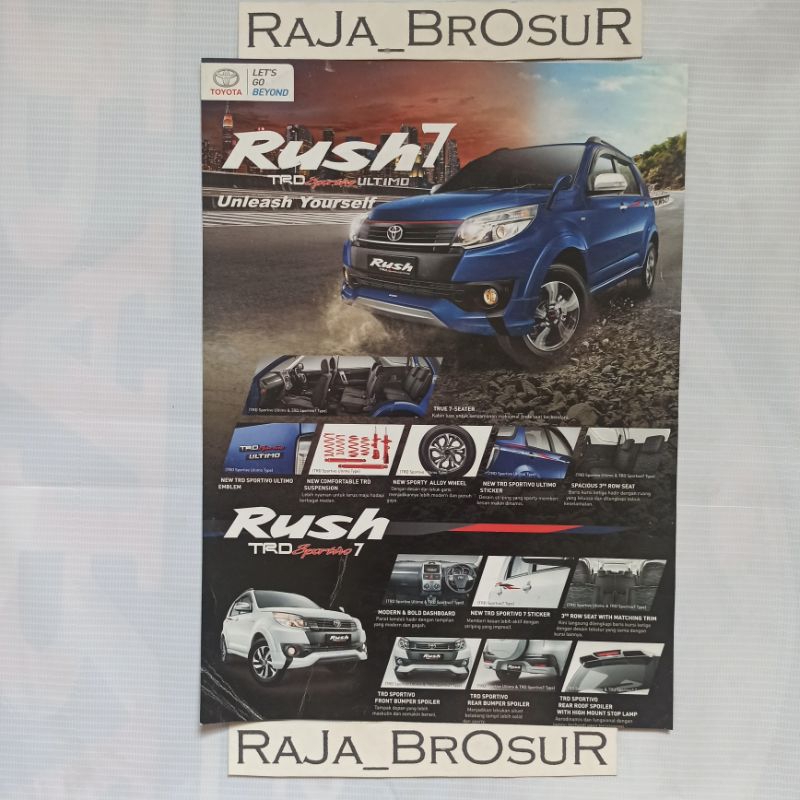 Poster brosur katalog flyer Toyota Rush 2016