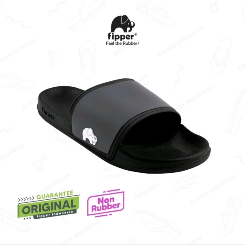 Sendal Fipper Ori UK6 sandal Slip On Grey black white anti selip ORI