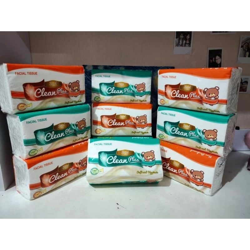 HARGA SALE FACIAL TISSUE CLEAN PLUS ISI 189 SHEETS 2PLY HALAL SOFT AND HYGIENIC 100% VIRGIN PULP TISU TRAVEL MURAH 100% SERAT ALAMI 100% NATURAL FIBER