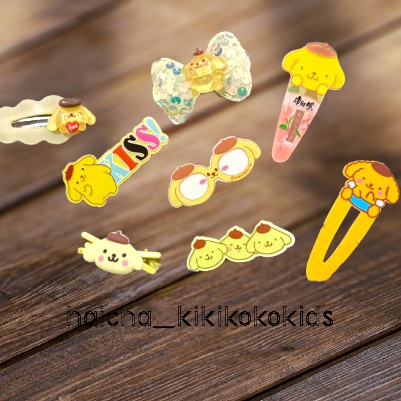 Jepit Rambut Pompompurin / Jepit Pompompurin / Jepit PomPom / Jepit Sanrio / Jepit Akrilik PomPom Sa