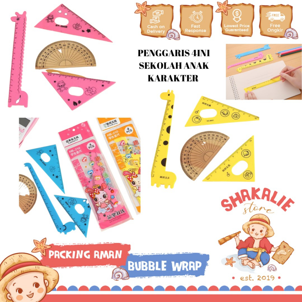 

Penggaris Plastik 15CM Set isi 4 Karakter Alat Tulis Sekolah Anak