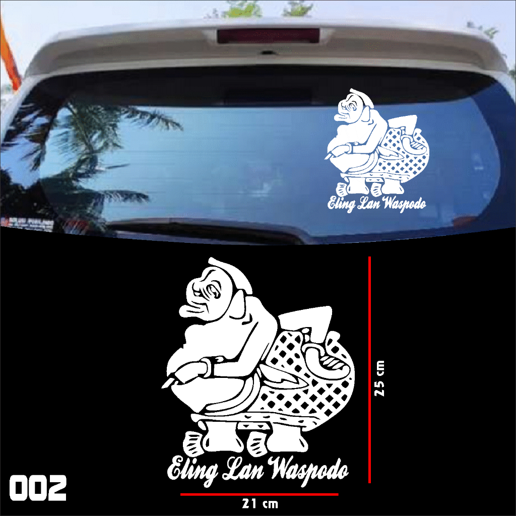 STIKER MOBIL | STICKER CUTTING KACA MOBIL BELAKANG MOTIF SEMAR