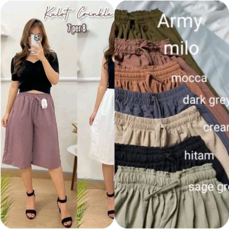 kulot crinkle 7/8/kulot pendek jumbo/kulot jumbo/celana pendek jumbo crinkle/cod