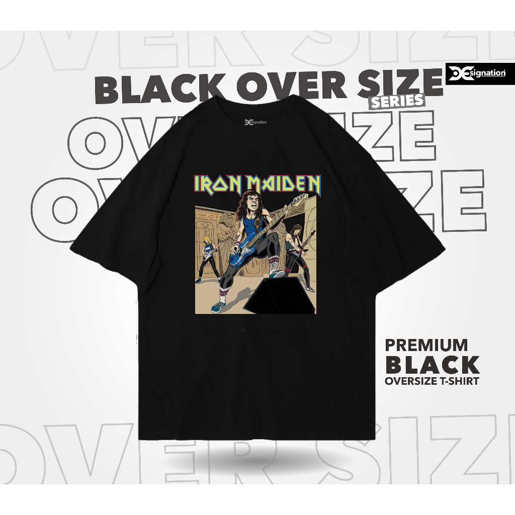 Designation - Kaos BAND IRON MAIDEN Oversize Black  Cotton Combed 24s / Tshirt Music POP Rock N Roll