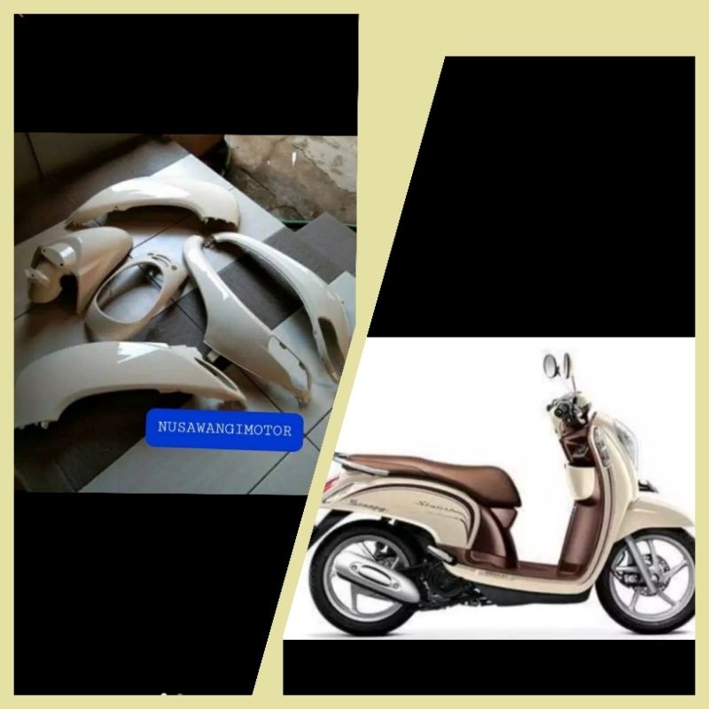 Paket Cover Body Halus Scoopy F1 2013-2015. Cream