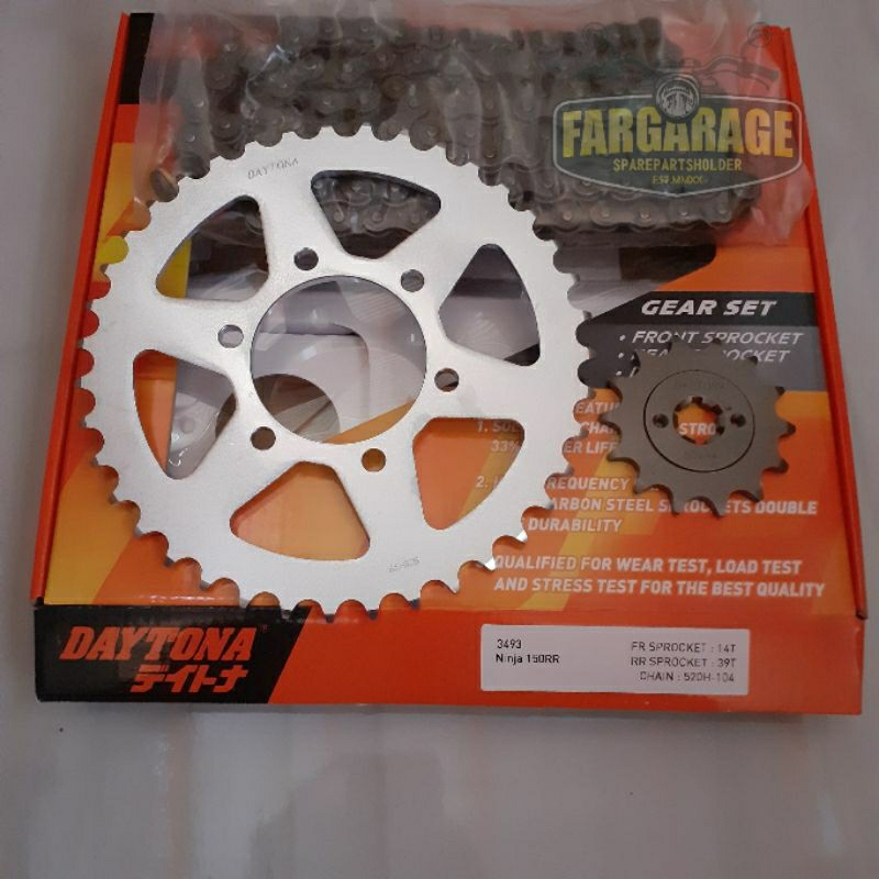 Gear set gir set rantai Ninja RR 150 Daytona