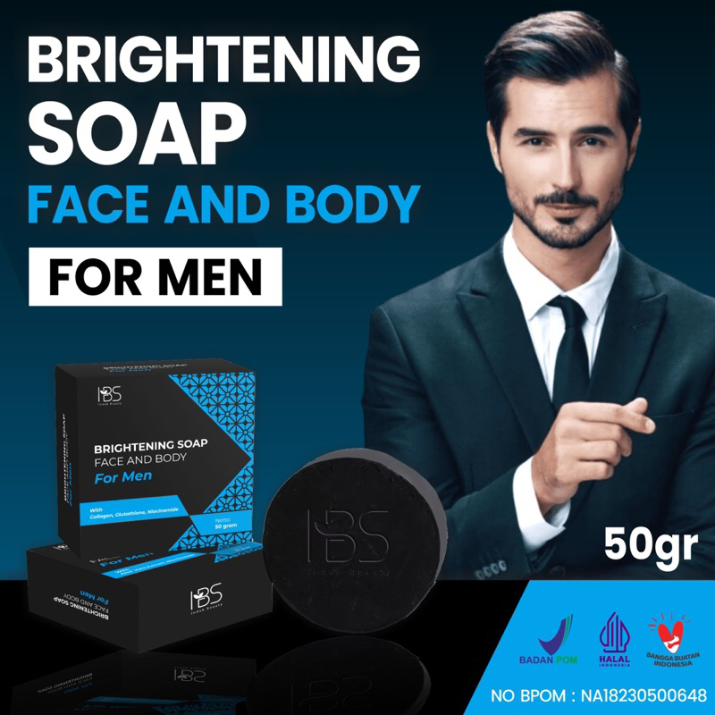 IBS Brightening Soap For men - Sabun Pemutih Wajah & Badan Pria Bpom