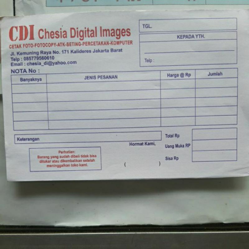 

Nota 1/4 folio 2 ply 22000 FREE Desain