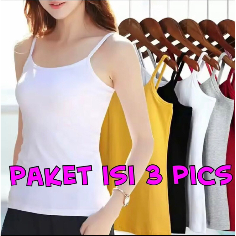 Singlet Wanita / Tangtop Tali Kecil Standar Dan Jumbo