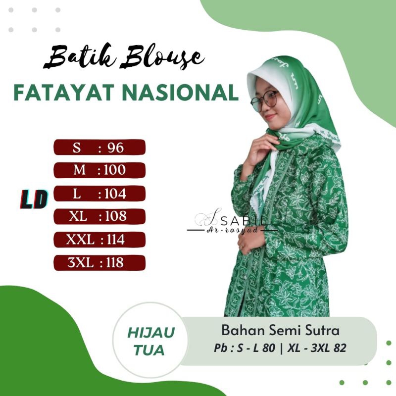 Batik Fatayat Blouse Fatayat Nasional Seragam Fatayat Nu Baju Fatayat Bahan Semi Sutera