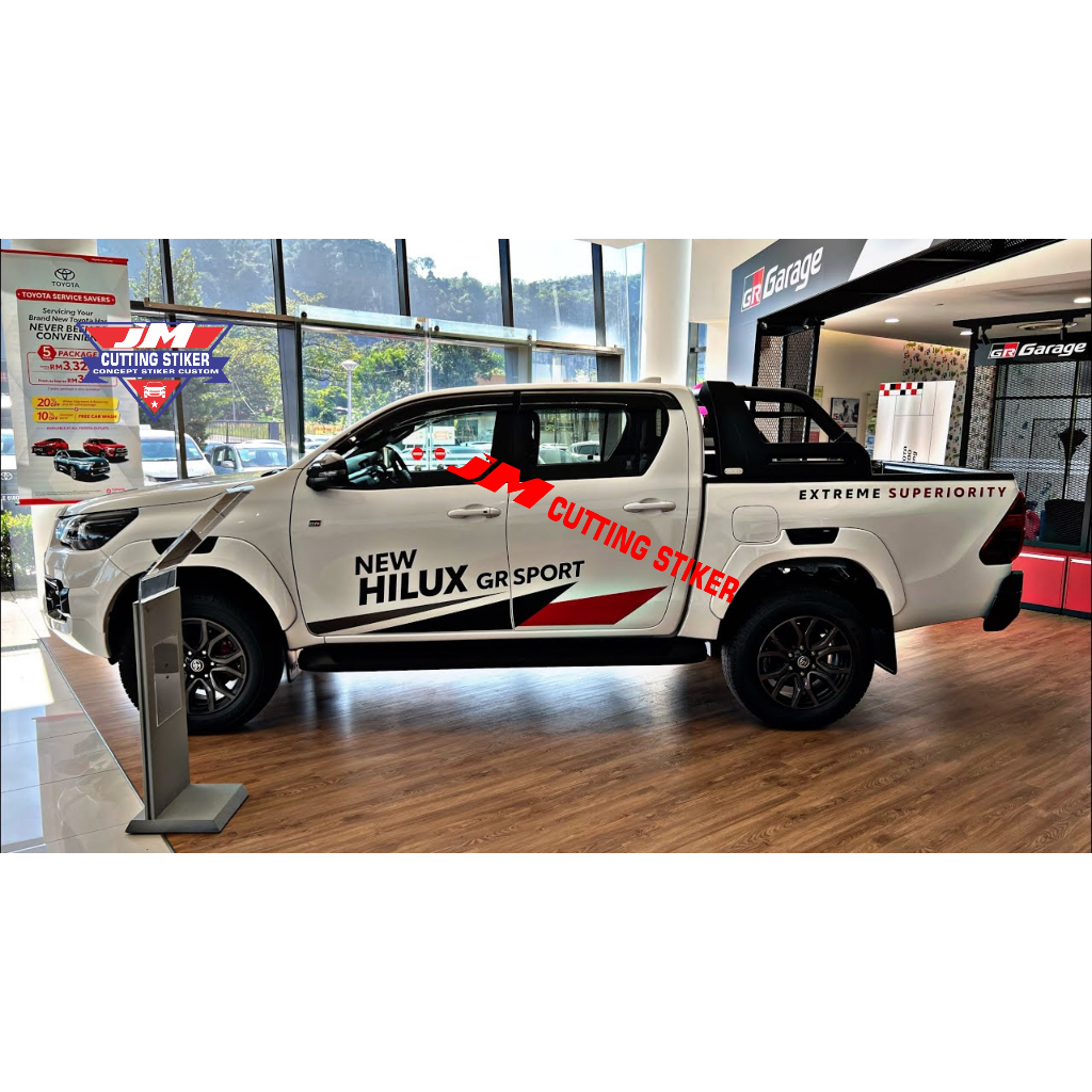 Stiker body samping mobil hilux cutting stiker variasi body hilux
