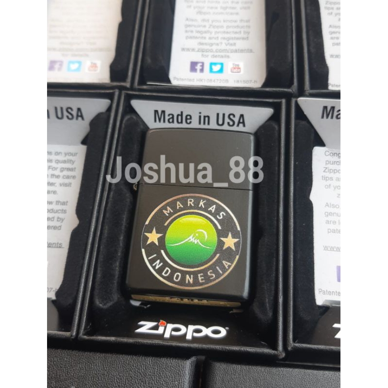 Zippo Custom Korek api lighter black matte Markas Sin