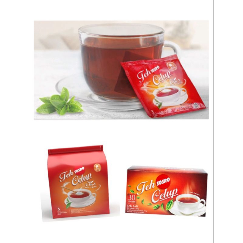 

Teh celup / Teh celup Sosro / Teh Celup Hitam 30/50 Kantung Celup / Bag 5 x 18 g / Sari wangi