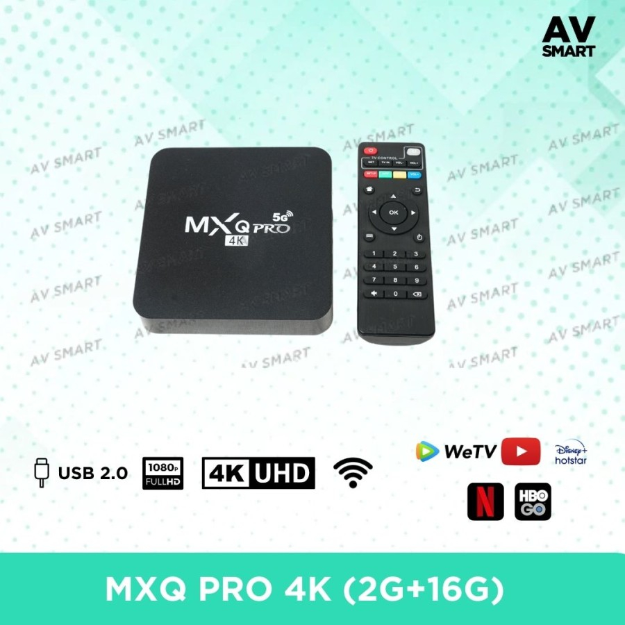 MXQ PRO 5G 4K ANDROID TV BOX RAM 2GB STORAGE 16GB