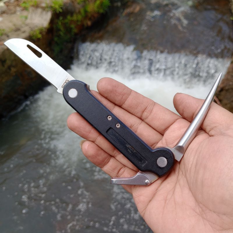 SOG FF23 Nautical Marlin Spike Knife 2.875" Satin Plain Blade, GRN Handles, Liner Lock WEST MARINE U