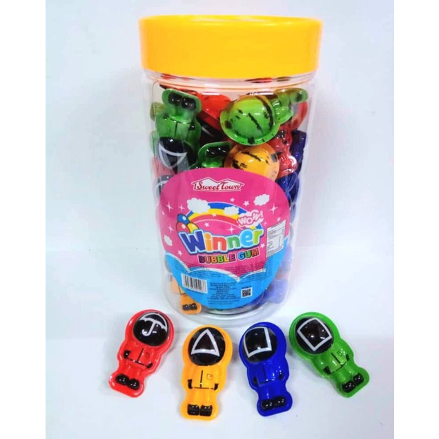 

Permen Cemilan Snack Squid Game Karet Bubblegum Buah Mainan Anak Murah (isi 50 pcs)