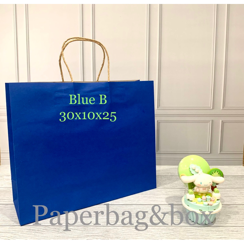 Kantong berwarna/ Paperbag BLUE/ BIRU 30x10x25/ Paper Bag/ Tas Kertas