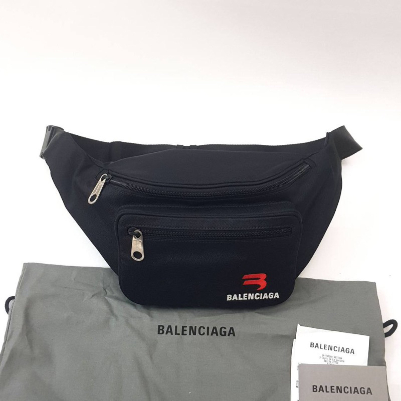 Balenciaga explorer medium embroidered beltbag / bumbag black