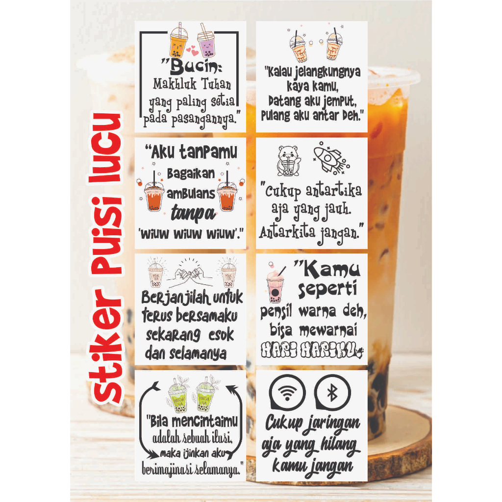 

STIKER kata kata PUISI BUCIN 100 pcs