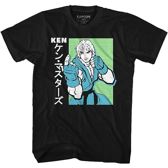 KAOS Street Fighter SF Ken Adult Short Sleeve Video Game T-Shirt Graphic Tee