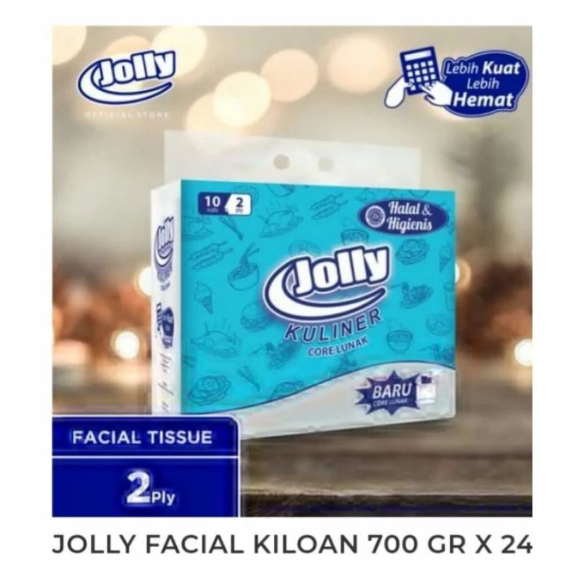 TISSUE JOLLY 700gram 2 ply biru facial