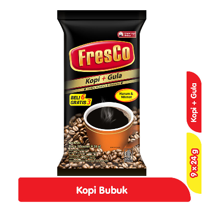 

TB FresCo Kopi Instan Kopi + Gula 9 x 24 g