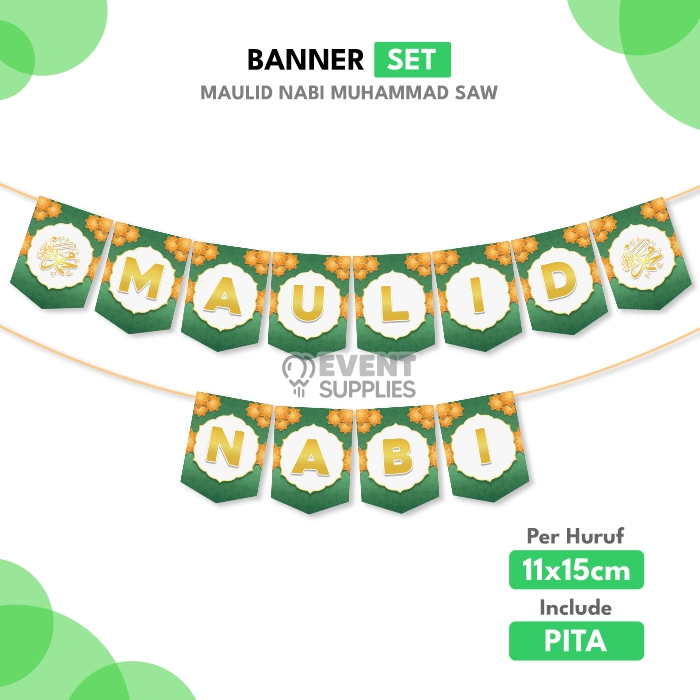Hisperingin_ Banner Set Maulid Nabi Muhammad Saw Dekorasi Event