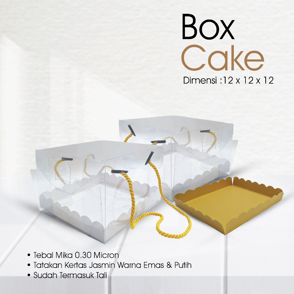 

Kotak Mika Kemasan Kue & Makanan / Hantaran Uk. 12 x 12 x 12 cm ( 0.30 ) Minimal Order 10 pcs