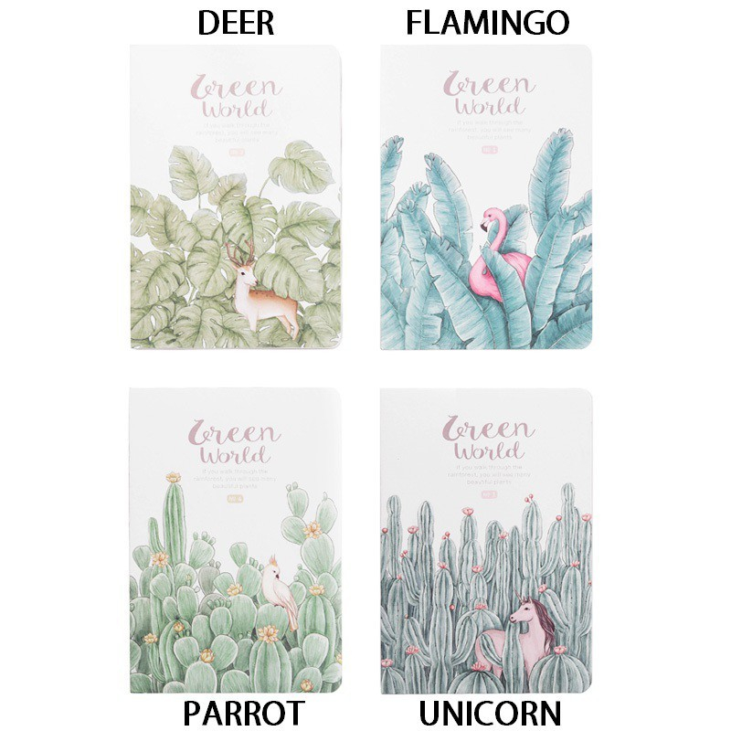 

Green World Mixed Notebook B6 Buku Tulis Catatan Kertas Garis Polos
